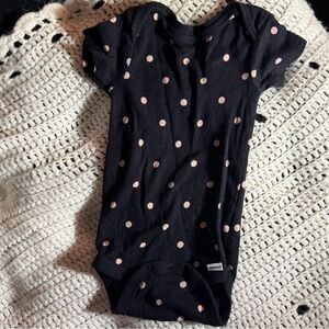 Black Polka Dot Baby Onesie